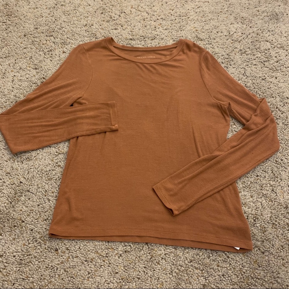 Beige/Burnt Orange Soft & Sexy Long Sleeve
